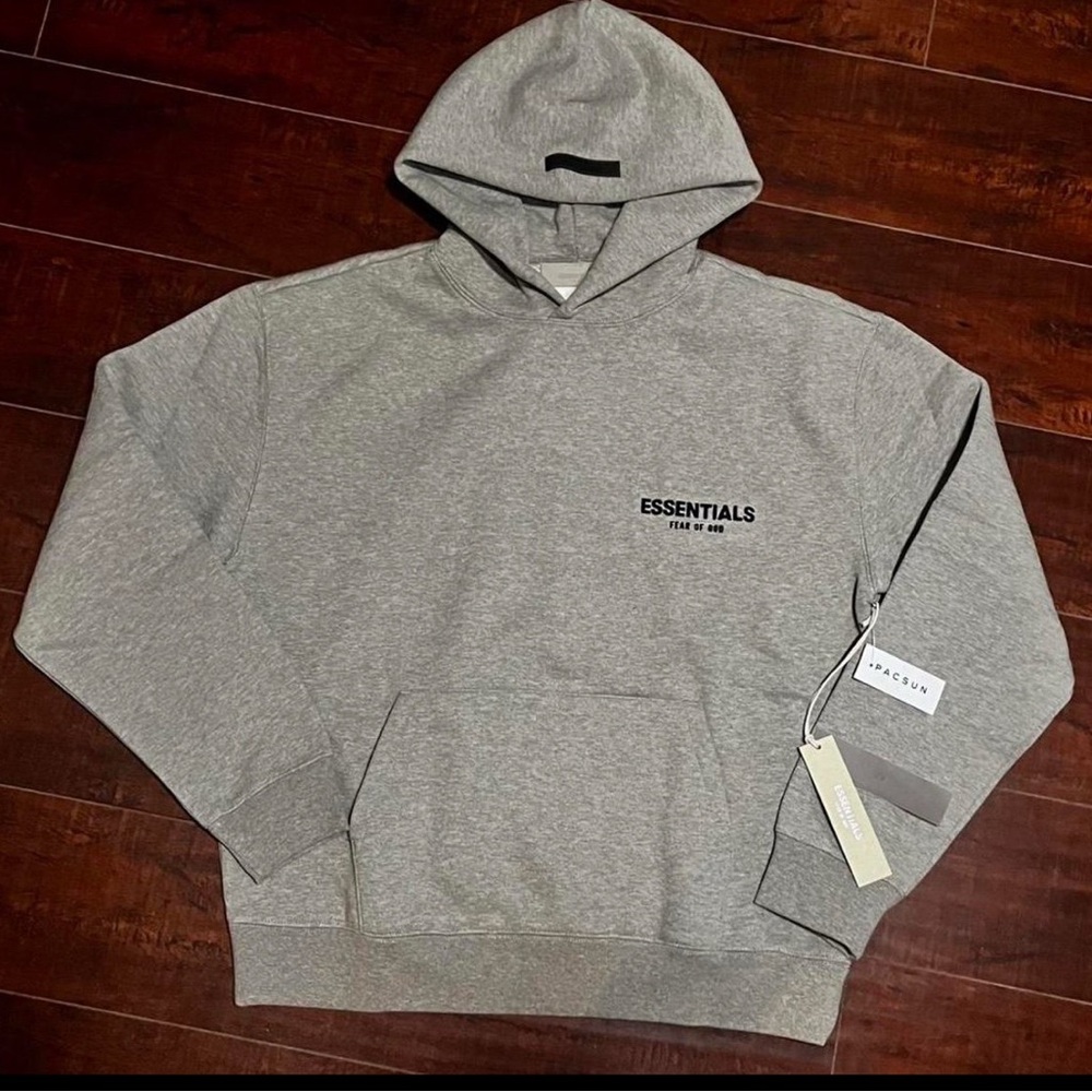 Essentials Heather Gray Men's Hoodie